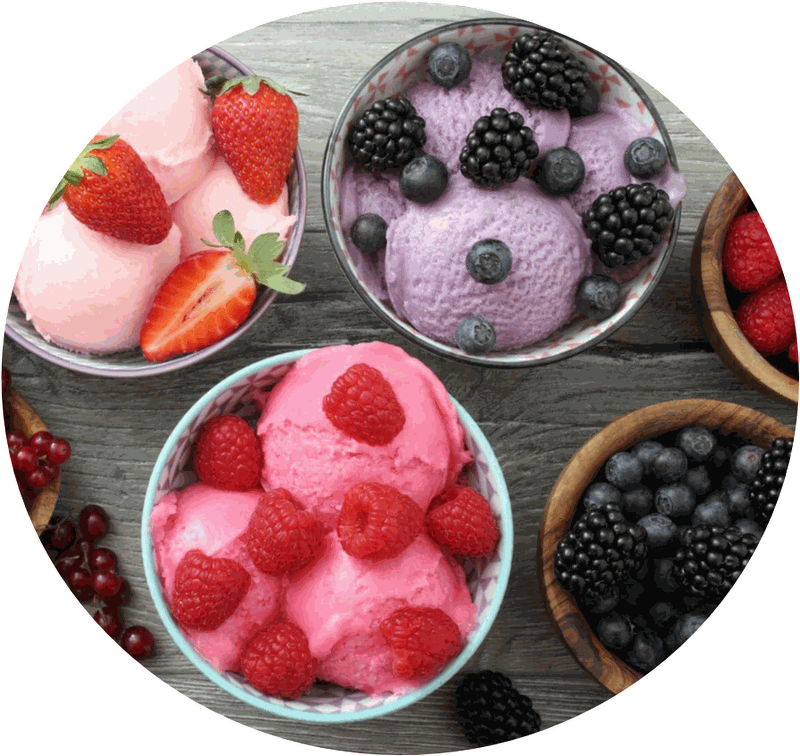 Sorvetes artesanais Triboo de frutas